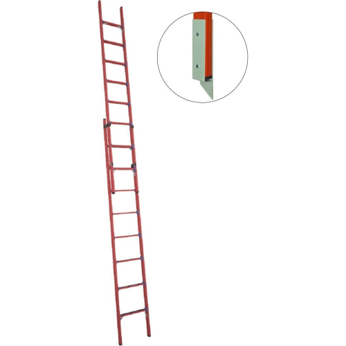 Стеклопластиковая приставная диэлектрическая раздвижная лестница Антиток