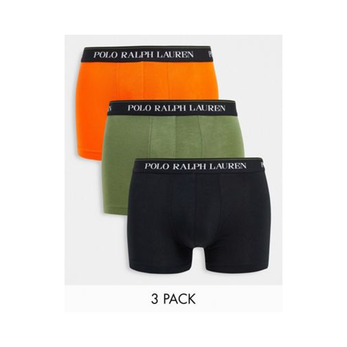Набор из 3 боксеров-брифов черного, зеленого и оранжевого цвета с логотипом на резинке Polo Ralph Lauren Разноцветный