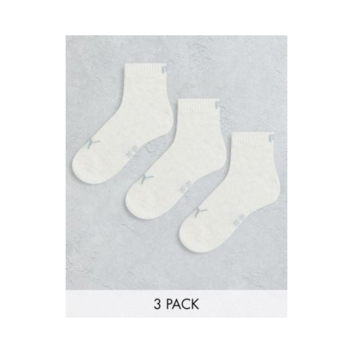 Набор из 3 пар коротких носков бежевого цвета Puma Белый
