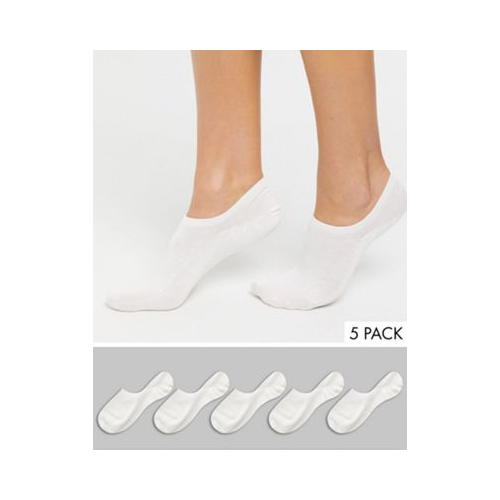 Набор из 5 пар белых коротких носков из материала с добавлением органического хлопка Monki