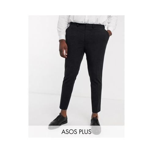 Черные строгие супероблегающие брюки укороченного кроя ASOS DESIGN Plus-Черный цвет