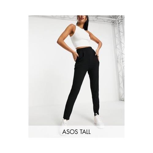 Черные трикотажные брюки-галифе ASOS DESIGN Tall-Черный цвет