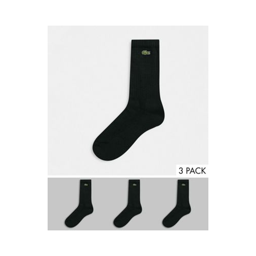 Комплект из трех пар черных носков Lacoste-Черный цвет
