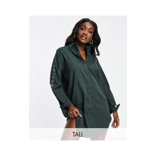 Платье-рубашка в стиле oversized цвета хаки Missguided Tall-Зеленый