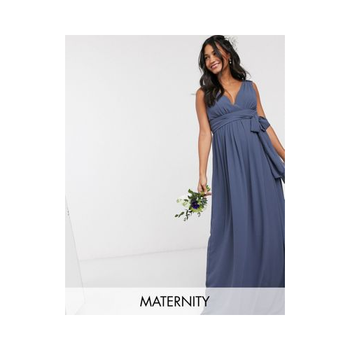 Шифоновое платье для беременных с запахом TFNC Bridesmaid Темно-синий