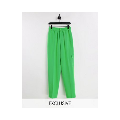 Ярко-зеленые строгие брюки карго COLLUSION Unisex-Зеленый цвет
