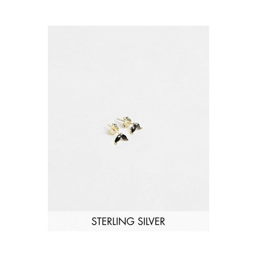 Золотистые серьги-гвоздики со стразами из стерлингового серебра Kingsley Ryan