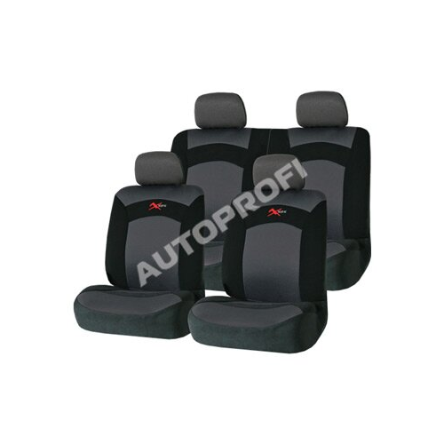 Чехлы AUTOPROFI EXTREME для передних и задних сидений, ткань, черный цвет, 8 предметов