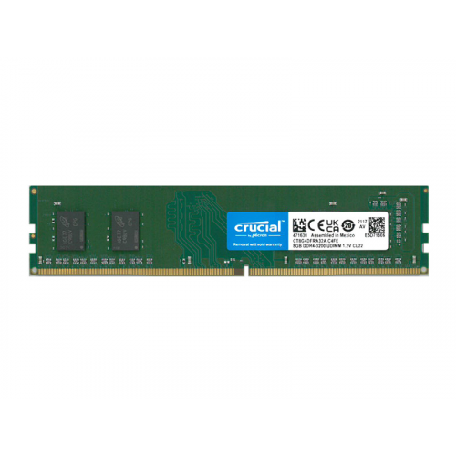 Модуль памяти Crucial DDR4 DIMM 3200MHz PC4-25600 CL22 - 8Gb CT8G4DFRA32A