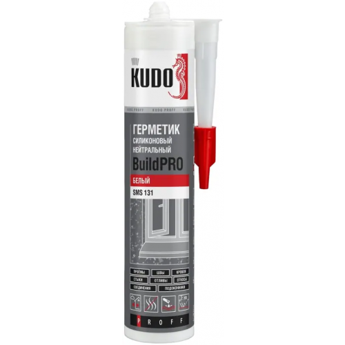 Герметик силиконовый нейтральный Kudo Proff Buildpro 280 мл белый