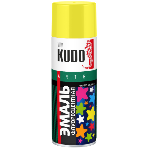 Эмаль флуоресцентная Kudo Arte Perfect Visibility 520 мл лимонно желтая