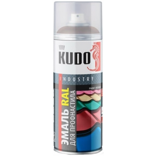 Эмаль RAL для профнастила и металлочерепицы Kudo Industry Paint Repair 520 мл шоколадно коричневая