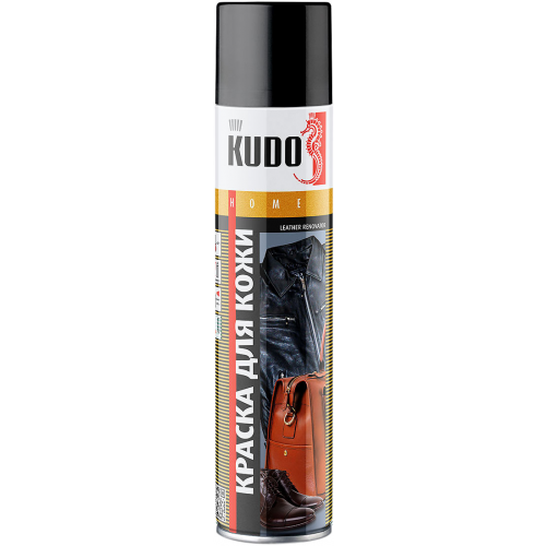 Краска для гладкой кожи Kudo Home Leather Renovator 400 мл черная