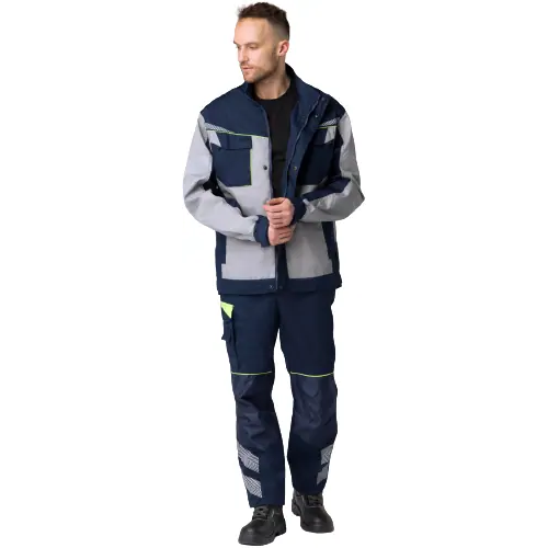 Куртка укороченная мужская Факел-Спецодежда Profline Specialist 60 62 170 176 серая/темно синяя